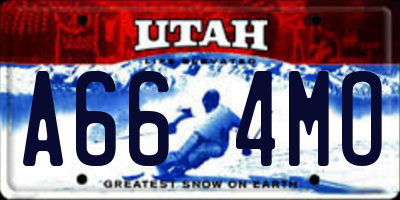 UT license plate A664MO