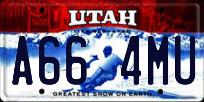 UT license plate A664MU
