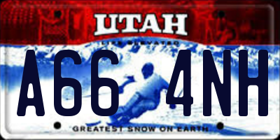UT license plate A664NH