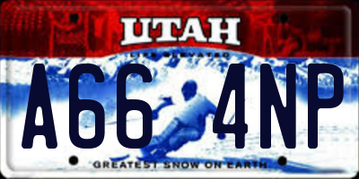 UT license plate A664NP