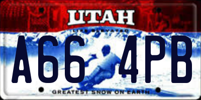 UT license plate A664PB