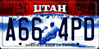UT license plate A664PD
