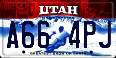 UT license plate A664PJ