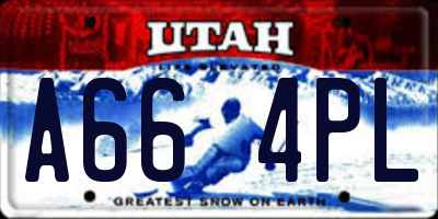 UT license plate A664PL