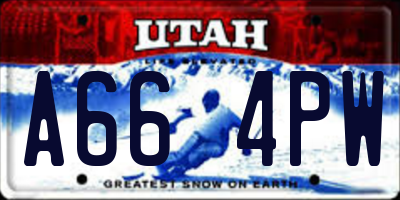 UT license plate A664PW