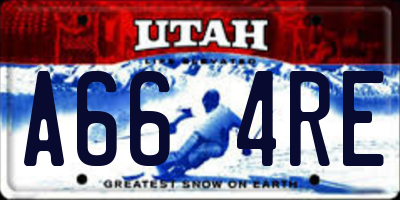 UT license plate A664RE
