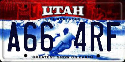 UT license plate A664RF