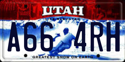 UT license plate A664RH