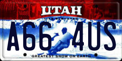 UT license plate A664US