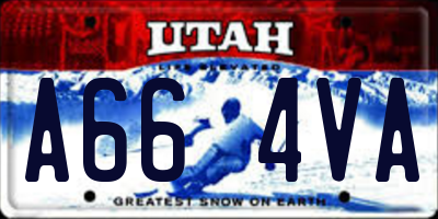 UT license plate A664VA