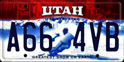 UT license plate A664VB