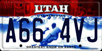 UT license plate A664VJ
