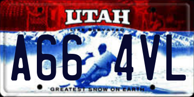 UT license plate A664VL