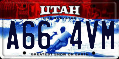 UT license plate A664VM