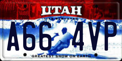 UT license plate A664VP