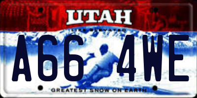 UT license plate A664WE