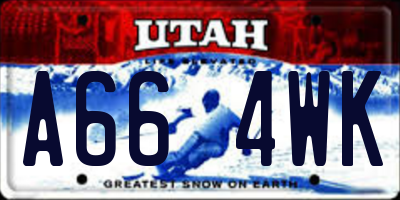 UT license plate A664WK
