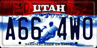 UT license plate A664WO