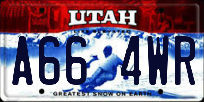 UT license plate A664WR