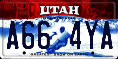 UT license plate A664YA