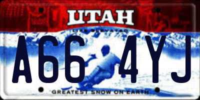 UT license plate A664YJ