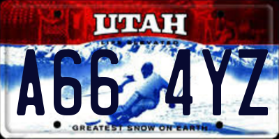 UT license plate A664YZ