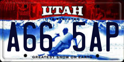 UT license plate A665AP