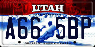 UT license plate A665BP