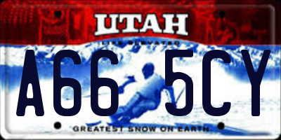 UT license plate A665CY
