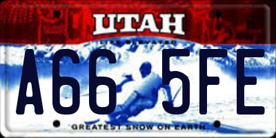 UT license plate A665FE