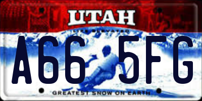 UT license plate A665FG