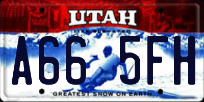 UT license plate A665FH