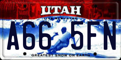 UT license plate A665FN