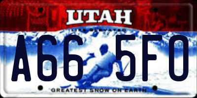 UT license plate A665FO