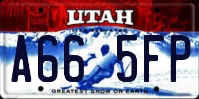 UT license plate A665FP