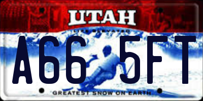 UT license plate A665FT