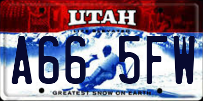 UT license plate A665FW