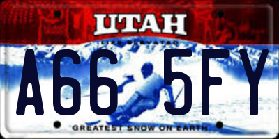 UT license plate A665FY