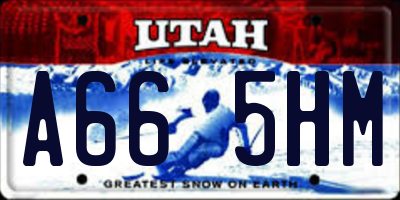 UT license plate A665HM
