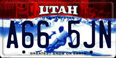 UT license plate A665JN