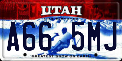 UT license plate A665MJ