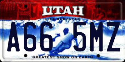 UT license plate A665MZ