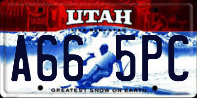 UT license plate A665PC