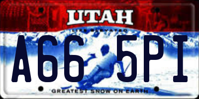 UT license plate A665PI