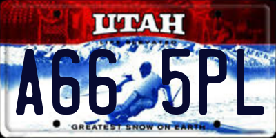 UT license plate A665PL