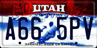 UT license plate A665PV