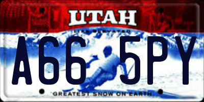 UT license plate A665PY