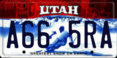 UT license plate A665RA