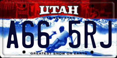 UT license plate A665RJ