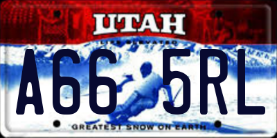 UT license plate A665RL